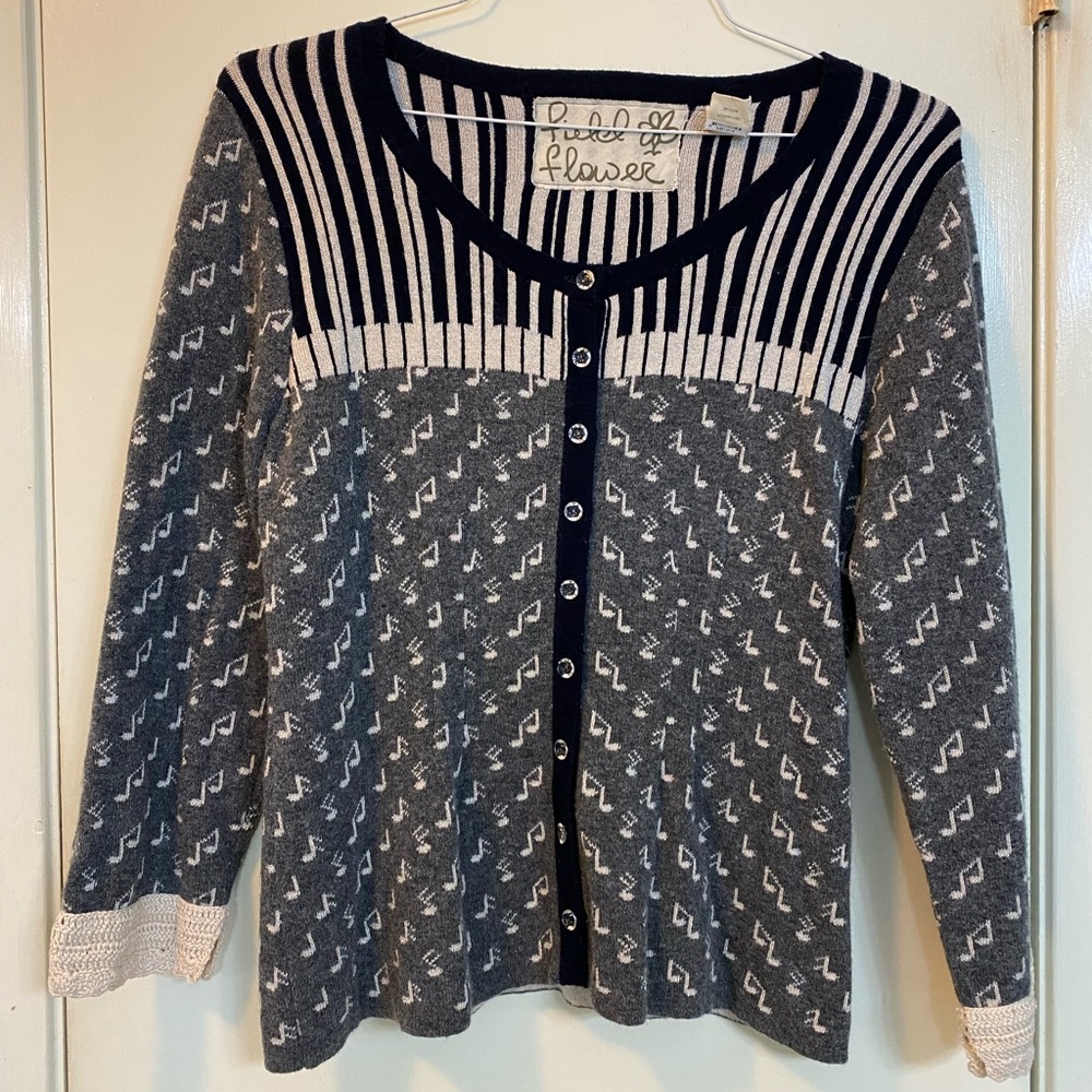 Anthropologie Field Flower Cardigan Size L